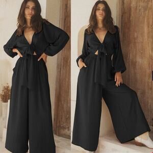 Mahli Midnight City Black Plus Size Cut Out Jumpsuit 5 XL